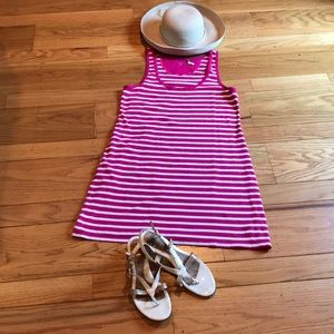 Gap body xl pink and white stripped dress.
